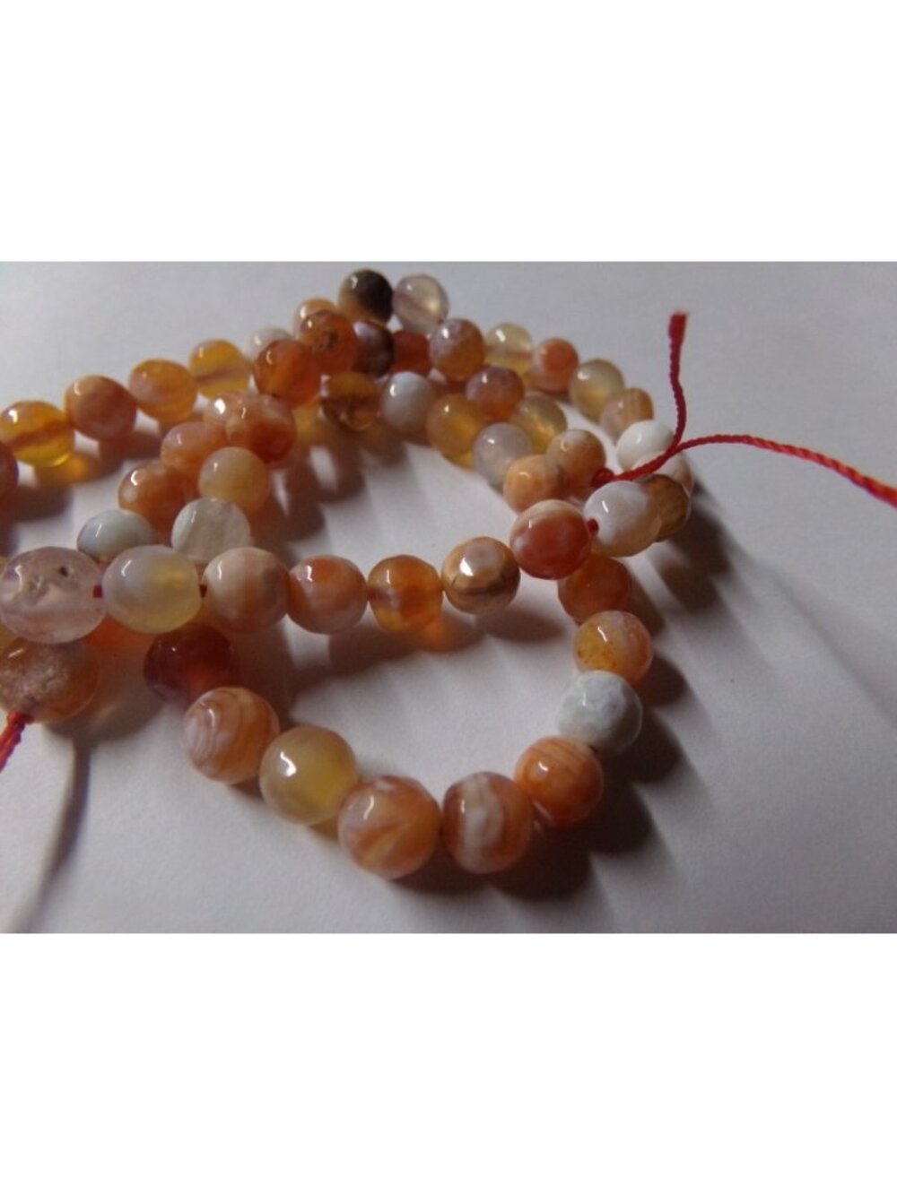1 Strand Orange Fire Crackle Agate Round 6mm Beads